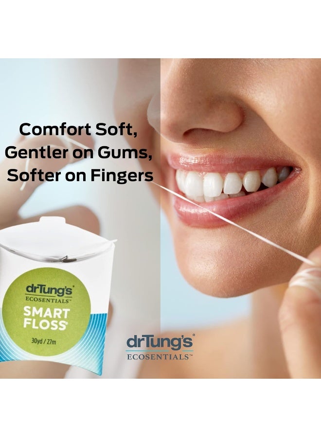 DrTung's Smart Floss - Natural Floss, PTFE & PFAS Free Floss, Gentle on Gums, Expands & Stretches, BPA Free Floss - Natural Dental Floss Cardamom Flavor (Pack of 3) - Image 4